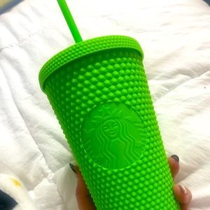 Grande neon green Starbucks tumbler